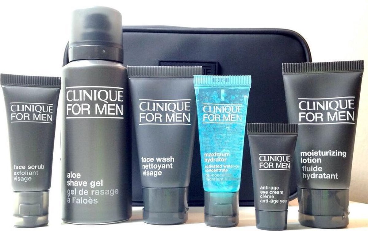 spellen middag verrassing Clinique FOR MEN 7 Piece Gift Set Maximum Hydrator Face Scrub Anti Age +  Travel Bag | bol.com