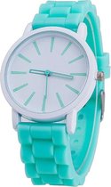 Fako® - Horloge - Siliconen - Stripes - Mintgroen