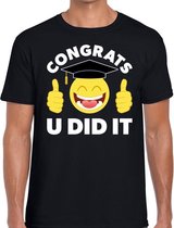 Congrats U did it t-shirt geslaagd / afgestudeerd zwart heren L