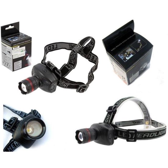 Hoofdlamp led | waterdicht | op batterijen | koplamp | zaklamp | 3 standen | vis lamp | camping