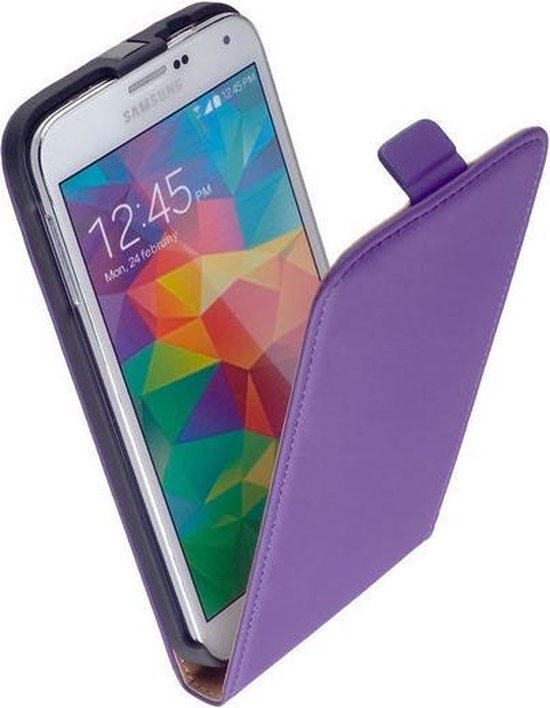 Bedreven Hoeveelheid geld Harden Samsung Galaxy S5 Neo Leder Flip Case cover Paars | bol.com