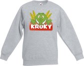 Kroky de krokodil sweater grijs voor kinderen - unisex - krokodillen trui 5-6 jaar (110/116)