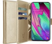 Samsung A40 Hoesje - Samsung Galaxy A40 Hoesje Book Case Leer Wallet Goud - Hoesje Samsung A40