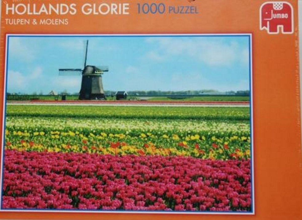 Jumbo Puzzel Hollands Glorie Tulpen en Molens - Legpuzzel - 1000 stukjes