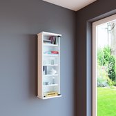 Wandkast vakkenkast Loposa met glazen deur (Wit)