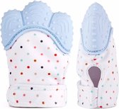 Bijthandschoen Pastel Blauw voor doorkomende baby tandjes | Bijtring Alternatief | speelgoed | kraamcadeau