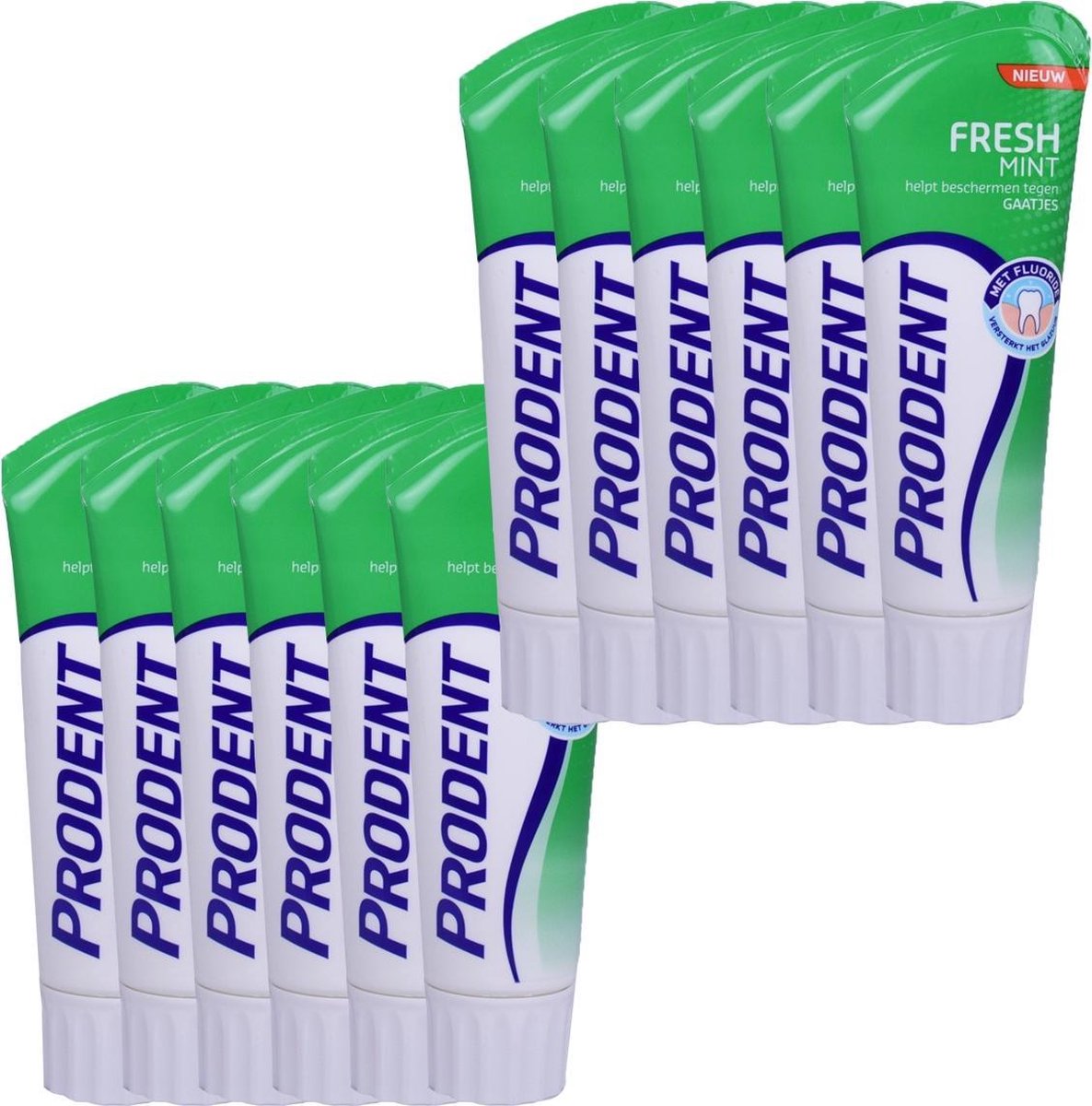 Prodent tandpasta  Fresh Mint Beschermt tegen gaatjes VOORDEELVERPAKKING 12x 75ml. - Prodent
