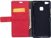 Litchi cover wallet case hoesje Huawei P9 Lite rood