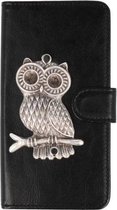 Mystiek MP case Motorola Moto E5 Play bookcase uil zilver hoesje