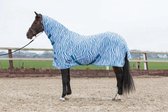 Harry's Horse Vliegendeken mesh met hals & singels, zebra medival blue 125cm