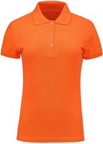 Benza Basic Dames Sportpolo Poloshirt Polo - Oranje - Maat XXL