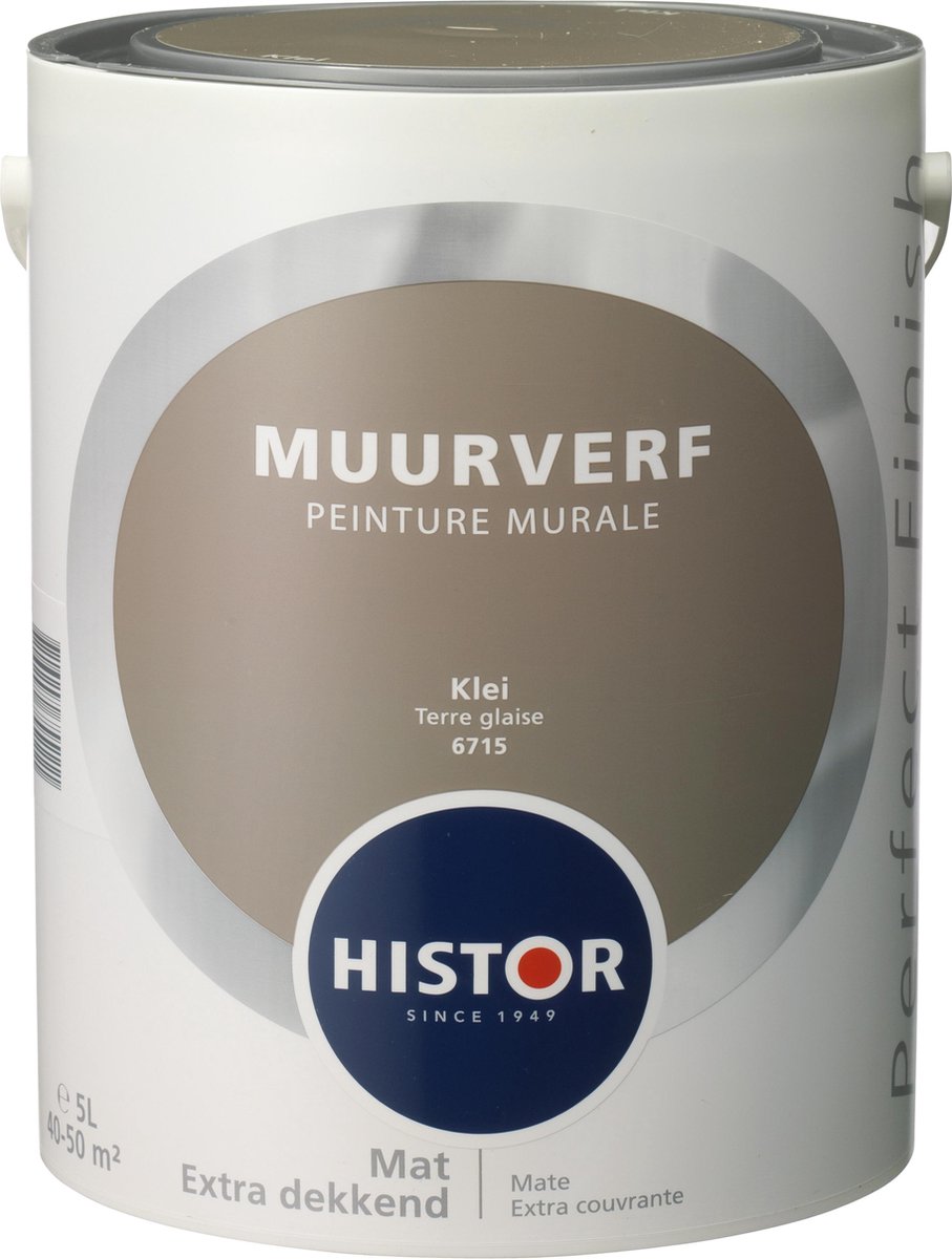 Daarom Gearceerd beschermen Histor Perfect Finish Muurverf Mat - 5 Liter - Klei | bol.com