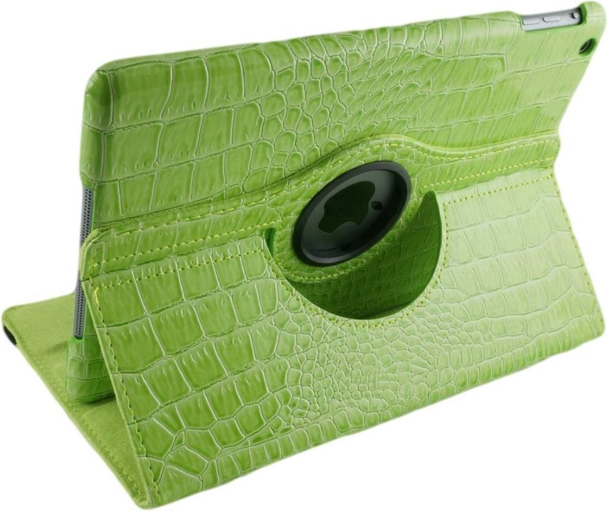 iPad Mini 1 / 2 / 3 - 360 Graden draaibare Hoes - krokodillen / Crocodile Lederen - Groen