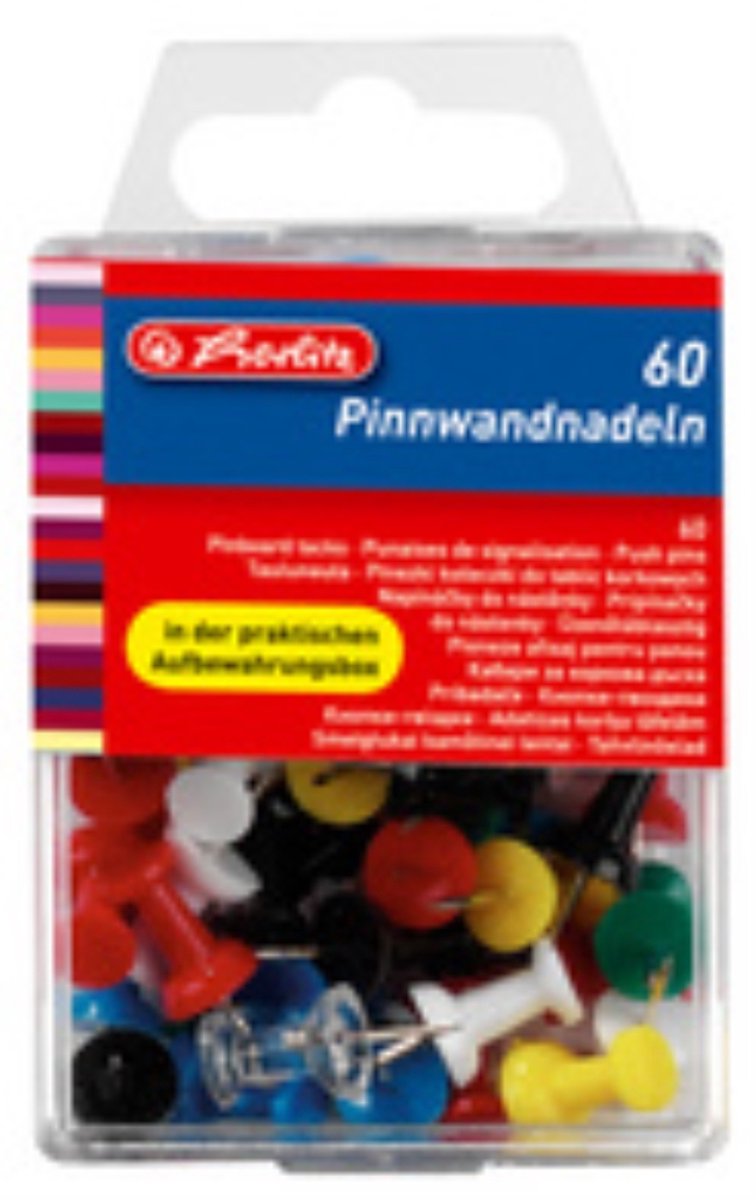 herlitz prikbordpins, gekleurd gesorteerd, 400 stuks