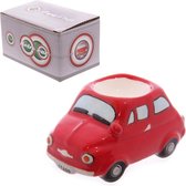 Auto eierdopje - Polystone vintage rode oldtimer eggcup