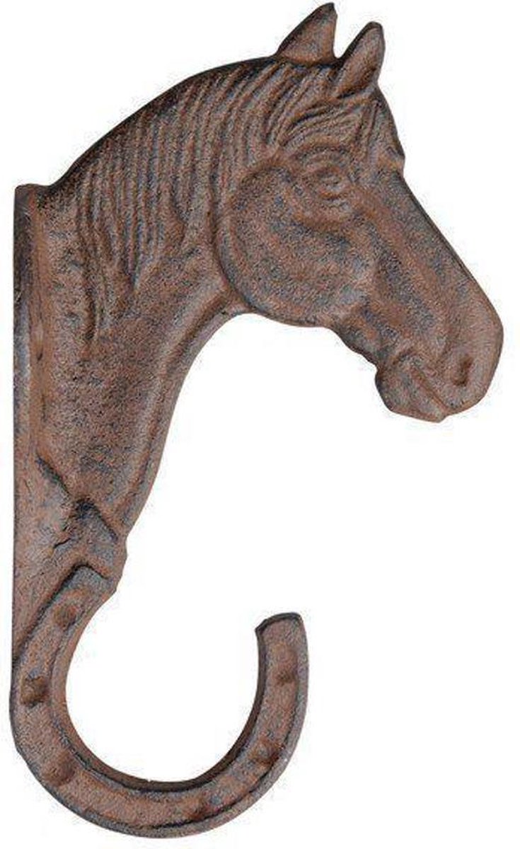 Esschert Design Haakje paard - set van 2 stuks - gietijzer - roestbruin - Esschert Design