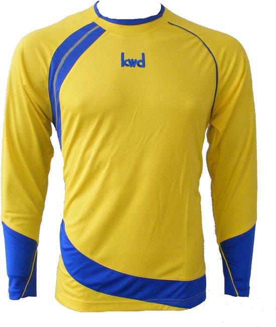 KWD Shirt Nuevo lange mouw - Geel/kobaltblauw - Maat XL