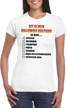 Halloween kostuum lijstje t-shirt wit dames XS