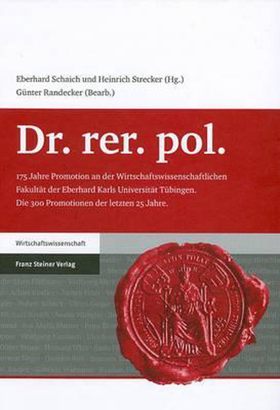 Dr. Rer. Pol. | 9783515092401 | Heinrich Strecker | Boeken | bol.com