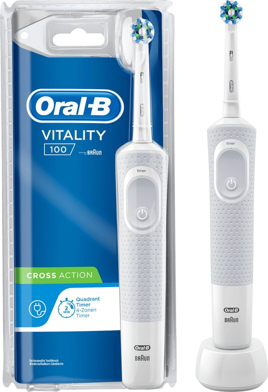 Oral-B Vitality 100 White CrossAction - Elektrische Tandenborstel - Powered By Braun
