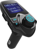 DrPhone BC7 5 in 1 Universele Draadloze Bluetooth Handsfree-carkit met FM transmitter/ AUX ingang/ Micro SD kaart / USB-Stick (MP3/WMA bestanden) & Dubbele USB 2.1A poorten geschikt om uw smartphone op te laden - Zwart