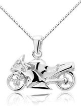 Montebello Ketting Moto - 925 Zilver Gerhodineerd - 25x20mm - 45cm