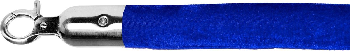 Afzetkoord - Sluiting: matzilver - Koord: blauw velours