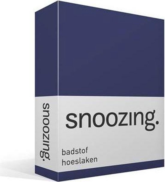 Snoozing - Badstof - Hoeslaken - Lits-jumeaux - 200x200 of 180x200/220 cm -  Navy | bol.com