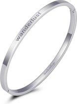 Fashionthings Bangle wanderlust - Dames - Stainless Steel - Zilverkleurig - 4mm