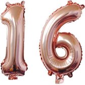 ProParty - Sweet 16 - Roze balonnen - 1 ballon en 6 ballon - Set van 2 ballonnen - 16 jaar verjaardag versiering - Sweet 16 versiering - Sweet Sixteen - 16 Jaar - Ballonnen - Sweet 16 Versier