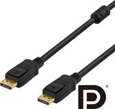 DELTACO DP-1030 - DisplayPort monitorkabel, 4K, Ultra HD 60Hz, vergulde connectoren, mannelijk-mannelijk – 3 meter