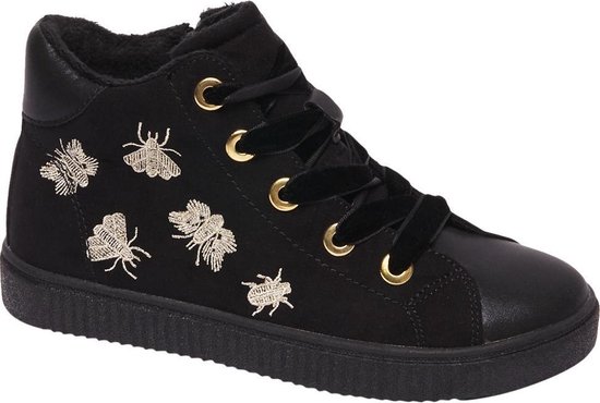 Graceland Kinderen Zwarte halfhoge sneaker vetersluiting - Maat 34 | bol.com