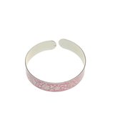 Behave klem armband roze bloem patroon 17 cm