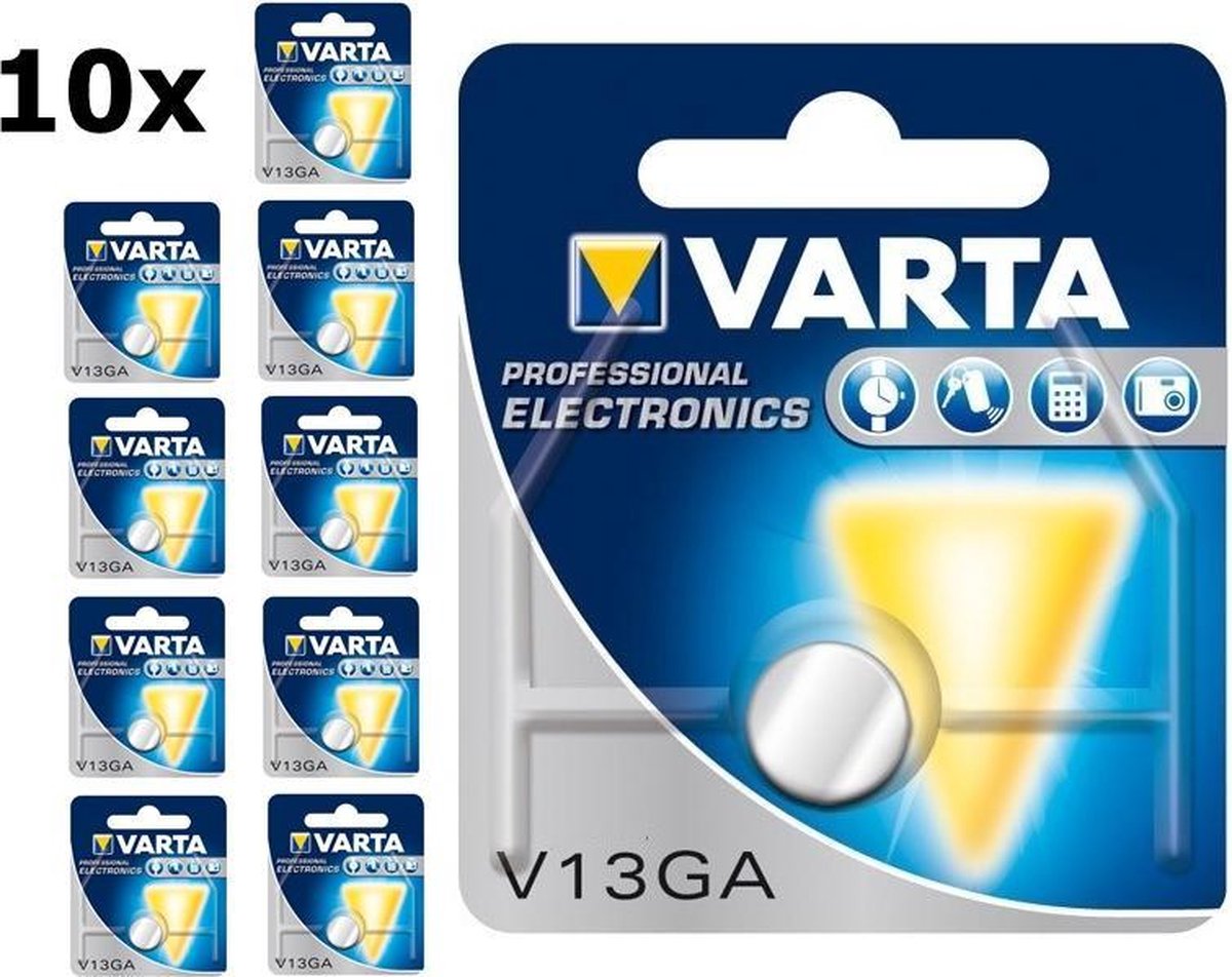 Varta V13GA / LR44 / LR1154 125mAh 1.55V Pile bouton électronique  professionnelle - 10... | bol.com