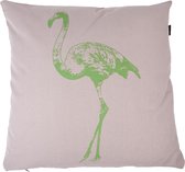 In The Mood Flamingo - Sierkussen - 50x50 cm - Kiezel/Groen