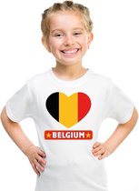 Belgie hart vlag t-shirt wit jongens en meisjes 146/152