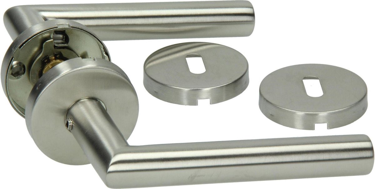 Yale Arno BB deurklinkset op rozet 52mm inox