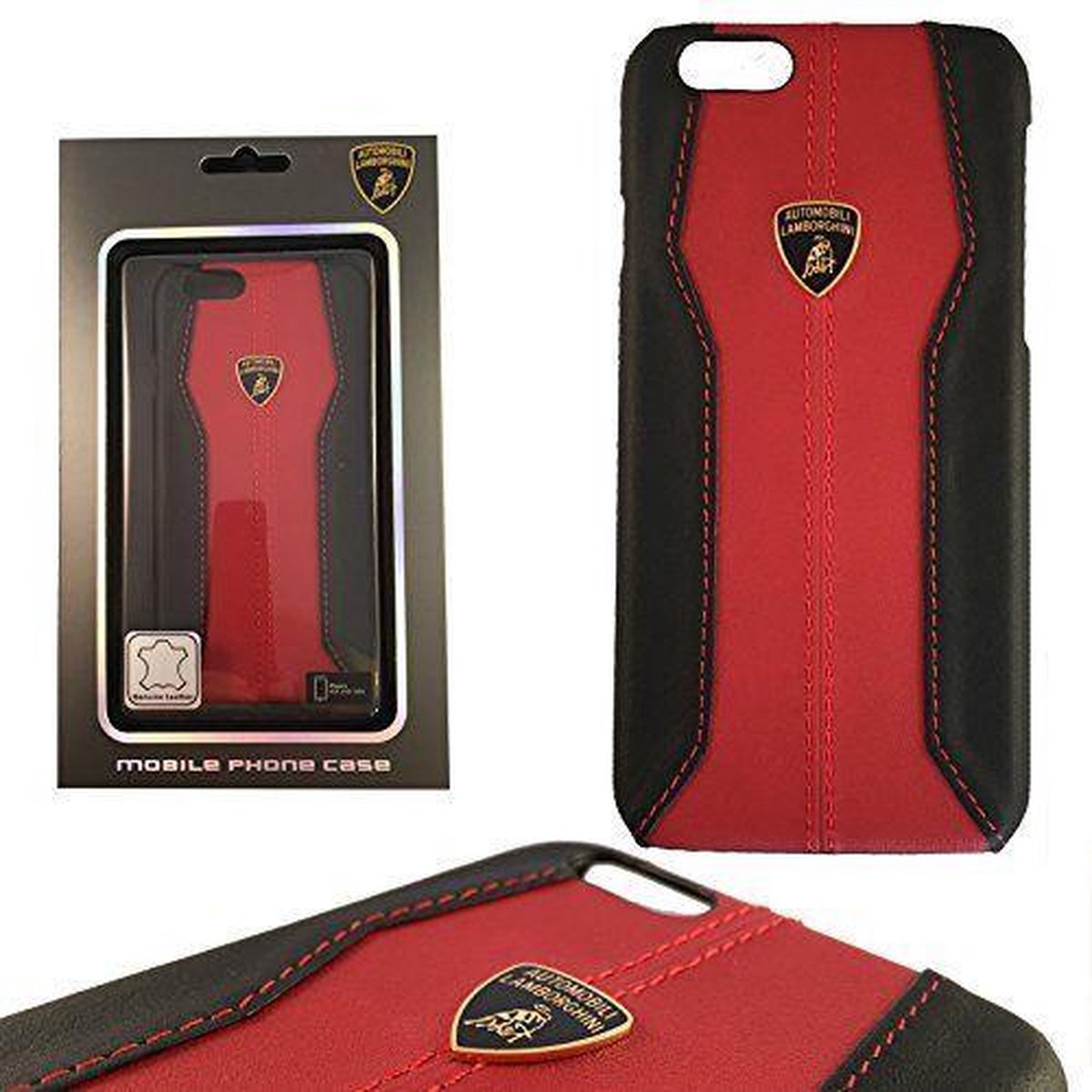 Originals Leather Back Case voor iPhone 6 / 6S Zwart / Rood
