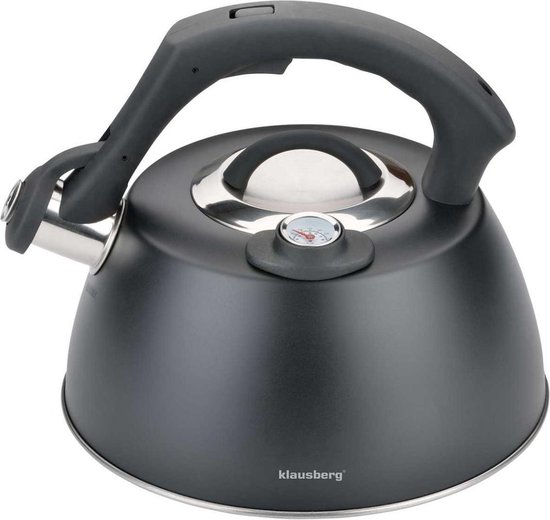 Bouilloire sifflante Klausberg KB-7371 - 3L - acier inoxydable - toutes sources de chaleur
