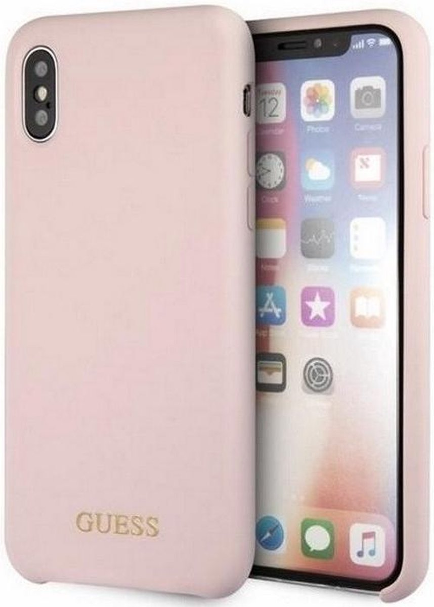 Guess Silicone Logo HardCase voor Apple iPhone XS Max (6.5") - Roségoud