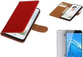 MP Case Pull Up TPU PU Leder Bookstyle voor Huawei Nova Plus Rood