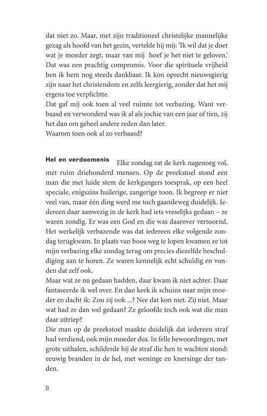 Pagina uit een boek met tekst, beginnend met 'Hel en verdoemenis'.
