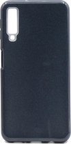 HB Hoesje Geschikt voor Samsung Galaxy A7 2018 - Siliconen Glitter Back Cover - Zwart