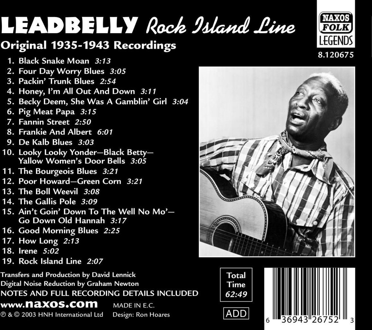 Leadbelly Rock Island Line (19351943) (CD), Leadbelly Muziek bol