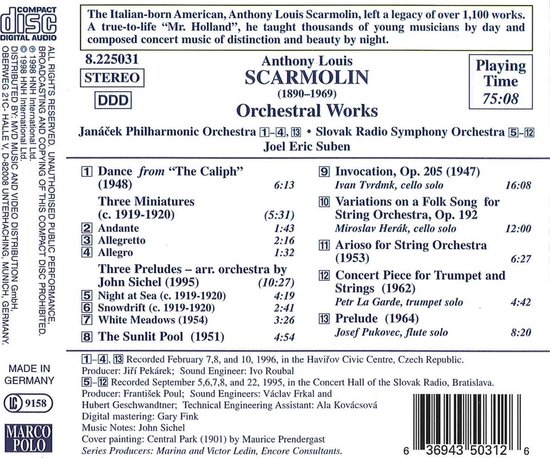 Scarmolin: Orchestral Works