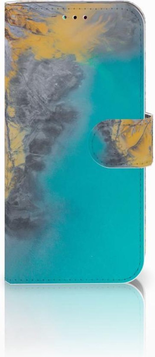 Samsung Galaxy A40 Bookcase Marble Blue Gold
