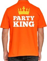 Koningsdag poloshirt / polo t-shirt Party King oranje heren - Koningsdag personeel shirts L