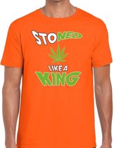 Oranje Stoned like a king shirt / t-shirt oranje heren -  Koningsdag kleding XL