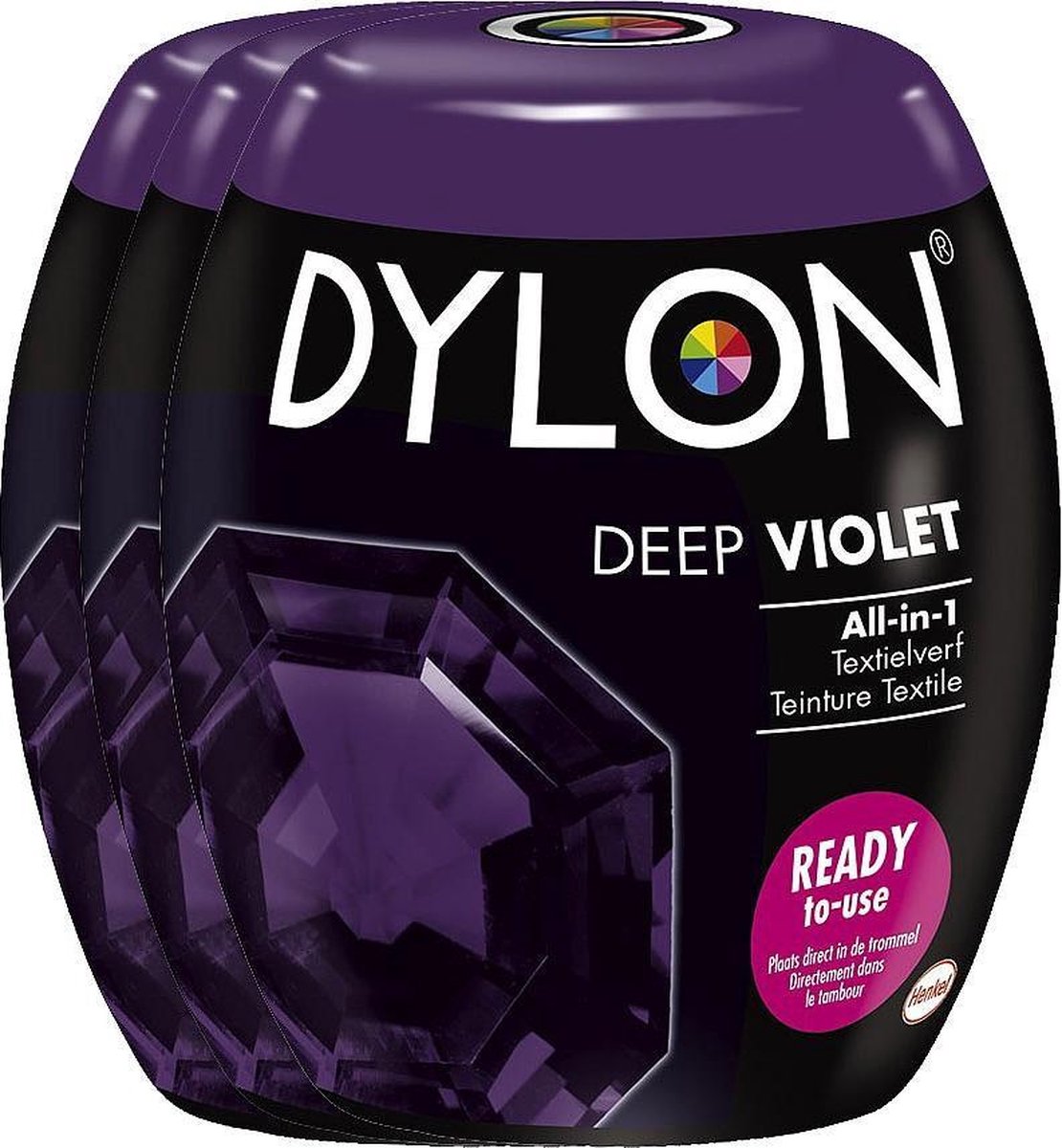 3x Dylon Textielverf Deep Violet 350 gr
