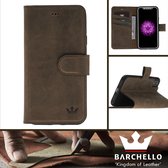Barchello Lederen Apple iPhone X / Xs Hoesje - Wallet Case - Antic Bruin